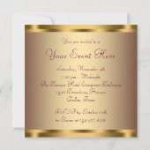 Pink Gold Toutes les invitations de la fête de l'o (Dos)