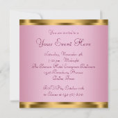 Pink Gold Toutes les invitations de la fête de l'o (Dos)