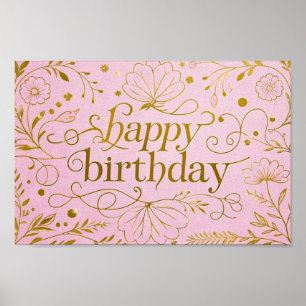 Pink Gold verjaardag luxe elegante extravagant Poster