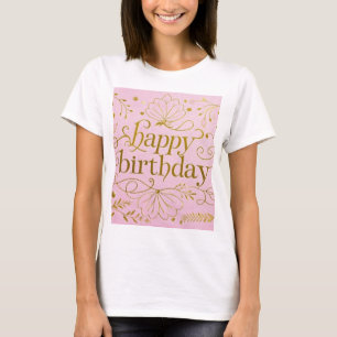 Pink Gold verjaardag luxe elegante extravagant T-shirt