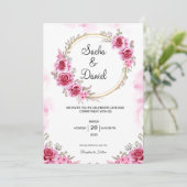 Pink Gold Wedding Invitation (Debout devant)