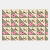 Pink + Golden Pop Art Cassettes Envelopper Papier  (Devant)