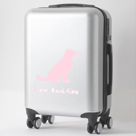 Pink Golden Retriever chien autocollant, Sticker e (Sur valise)