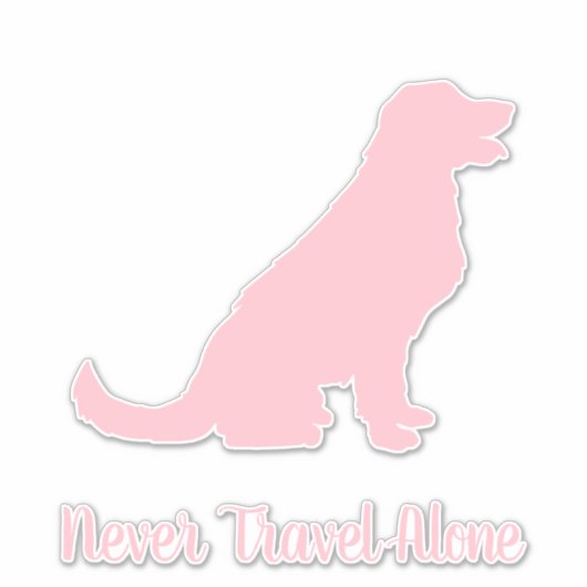 Pink Golden Retriever chien autocollant, Sticker e (Devant)