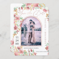 Pink Golden Yellow Floral Arch Photo Weddenschap