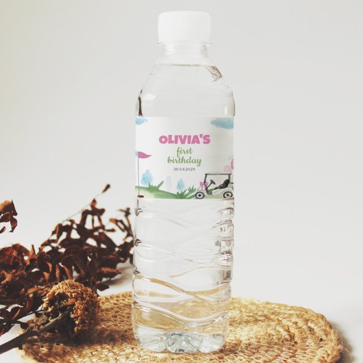 Pink Golf Girl Anniversaire Fête Étiquette de bout