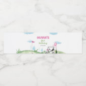 Pink Golf Girl Anniversaire Fête Étiquette de bout (Étiquettes simples)