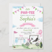 Pink Golf Girl Anniversaire Fête Invitation N'impo (Devant)