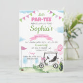 Pink Golf Girl Anniversaire Fête Invitation N'impo (Debout devant)