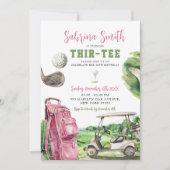 Pink Golf Thir-Tee Invitation Anniversaire (Devant)