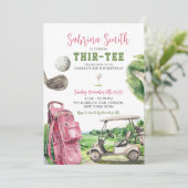 Pink Golf Thir-Tee Invitation Anniversaire (Debout devant)