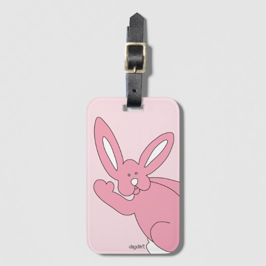 Pink Goodbye Bunny Bagagelabel (Voorkant (verticaal))