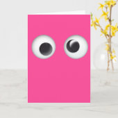 Pink Googly Eyes Joyeuse carte d'anniversaire (Fleur jaune)