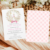 Pink Goose Duck Wildflower Baby shower Uitnodiging