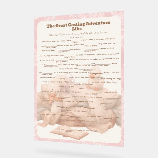Pink Goose Libs Baby Shower Group game (Angle)