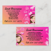 Pink Gradient Cleaning Service Janitorial Visitekaartje (Voorkant / Achterkant)
