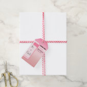 Pink Gradient Cute Eyeball Text Baby Shower Cadeaulabel (Met Touw)