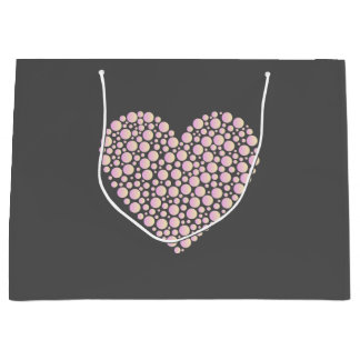 Pink Gradient Heart Circles – Dark Grey Minimal  Groot Cadeauzakje