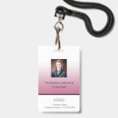 Pink Gradient Professional-werknemer-ID Badge (Voorzijde met lanyard)