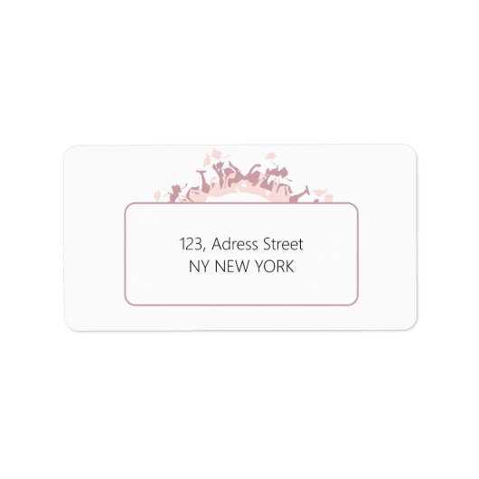 Pink Graduates silhouet Envelop Label (Voorkant)