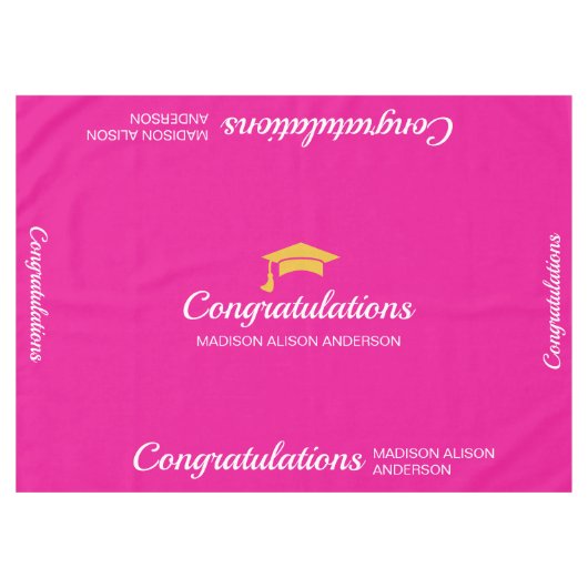 Pink Graduation Cap Nappe (Devant (Horizontal))