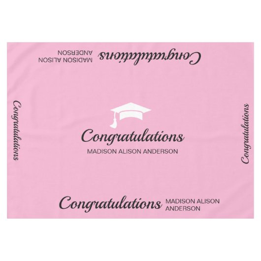 Pink Graduation Cap Nappe (Devant (Horizontal))