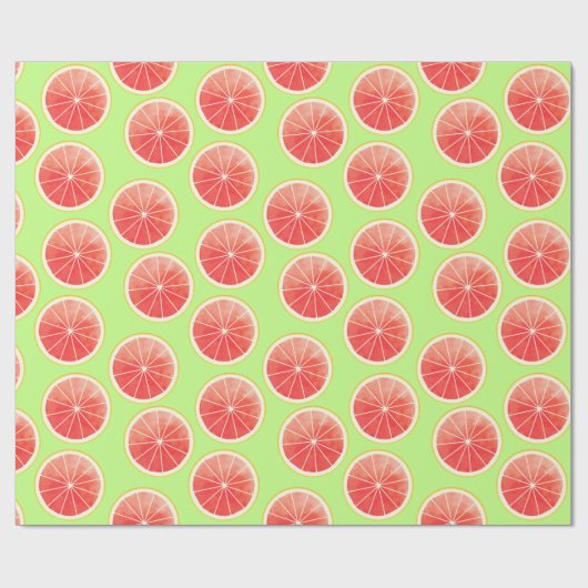 Pink Grapefruit Slicten Pattern Cadeaupapier (Vlak)
