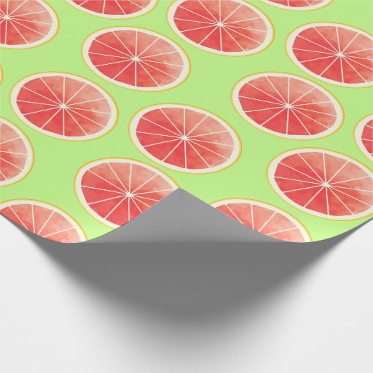 Pink Grapefruit Slicten Pattern Cadeaupapier (Hoek)