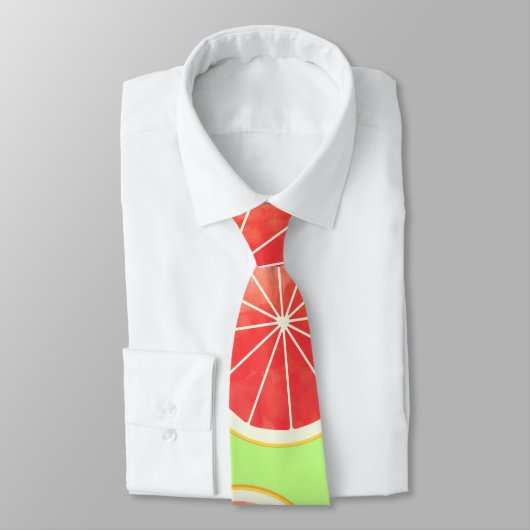 Pink Grapefruit Slicten Pattern Stropdas (Gebonden)