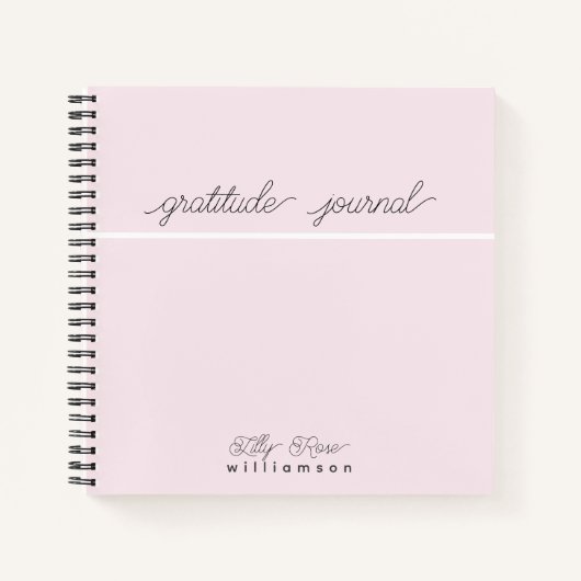 Pink Gratitude Journal - Schattigee scripttypograf Notitieboek (Voorkant)