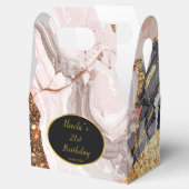 Pink, Gray and Gold Marble Agate Birthday Party Bedankdoosjes (Geopend)