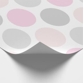 Pink Gray and Skin Tone Polka Dots Wrapping Paper Cadeaupapier