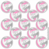pink gray volleyball team stickers 13 athletes (Voorkant)