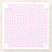 Pink Greek Key Onderzetter (Achterkant)