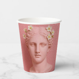 Pink Greek Paper Cups. Papieren Bekers