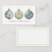 Pink Green and Navy Blue Chinoiserie Christmas Notitiekaartje (Voorkant / Achterkant)
