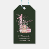 Pink Green Baby First Christmas Cadeaulabel (Achterkant)