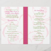 Pink Green Blanc Abstrait programme de mariage flo (Dos)