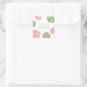 Pink & Green Blooms Adresse Sticker Mariage Seal (Sac)