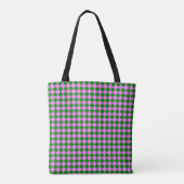 Pink Green Checker Diamond Pattern Draagtas (Achterkant)