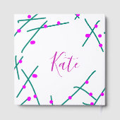 Pink green cherry tree name boho retro rustic bold gastenboek (Achterkant)