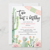Pink Green Fiesta Taco Bout A Birthday Invitation (Devant)