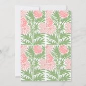 Pink & Green Floral Fête des Mères Invitation Brun (Dos)