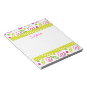 Pink & Green Flowers Abstraits Bloc-notes personna (Incliné)