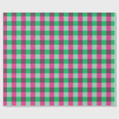 Pink Green Gingham Check Design Cadeaupapier (Vlak)