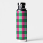 Pink Green Gingham Check Design Waterfles (Links)