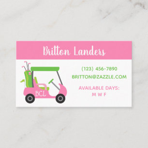 Pink & Green Golf Business ou cartes de contact
