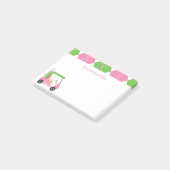 Pink & Green Golf Personnalisé Post-it Bloc-notes (Incliné)