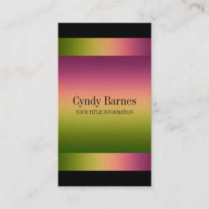 Pink Green Gradient sur le Carte de visite noir