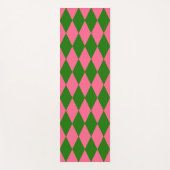 Pink Green Harlequin Checkered Design  Yogamat (Voorkant)